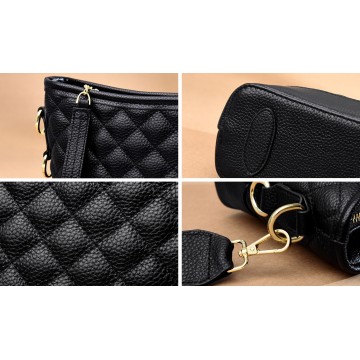 Женская кожаная сумка Janice черная фото