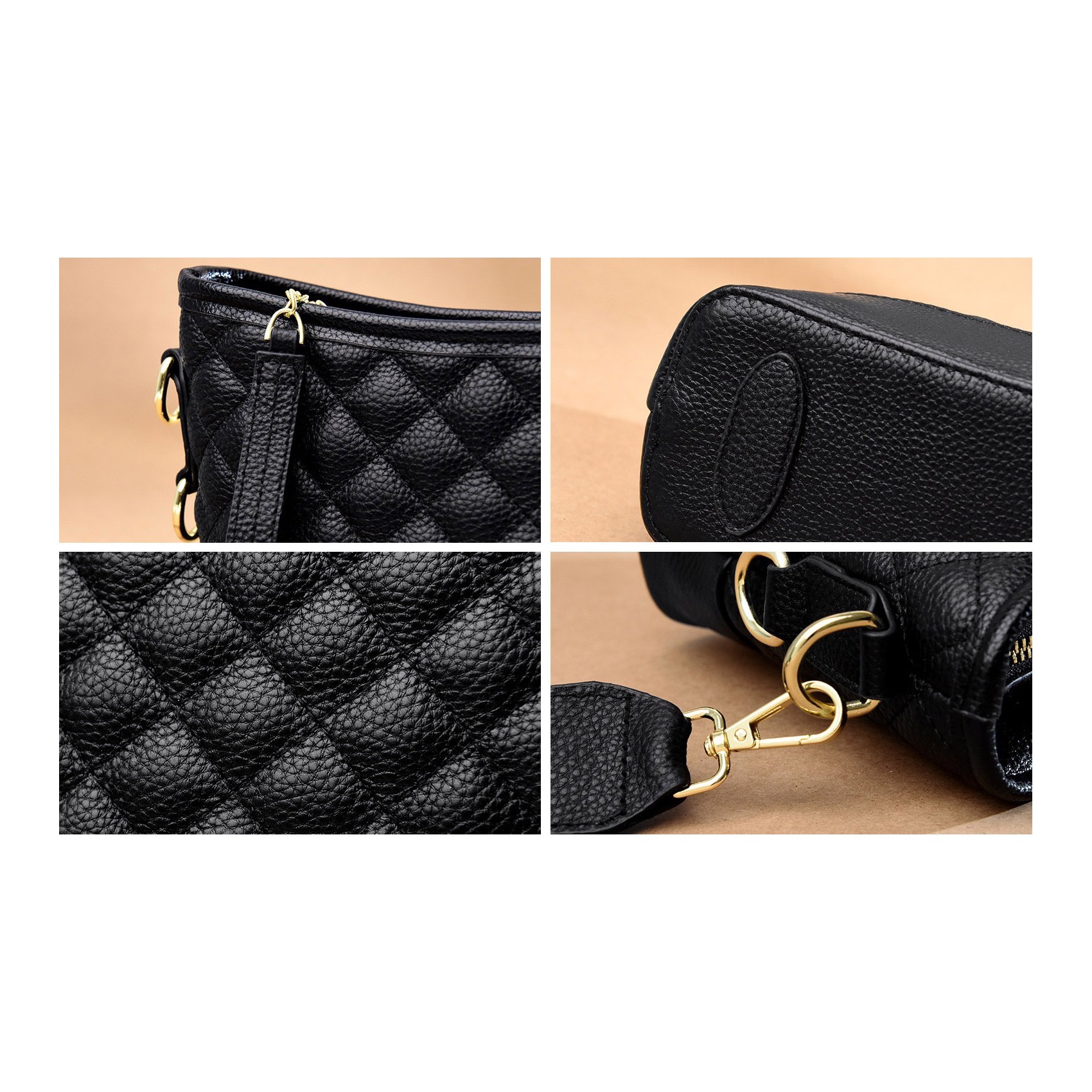 Женская кожаная сумка Janice черная