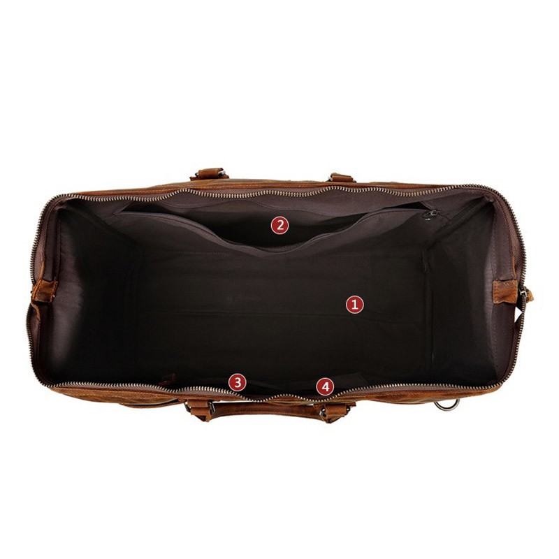 Чоловіча шкіряна дорожня сумка Hubert коричнева - 6 фото