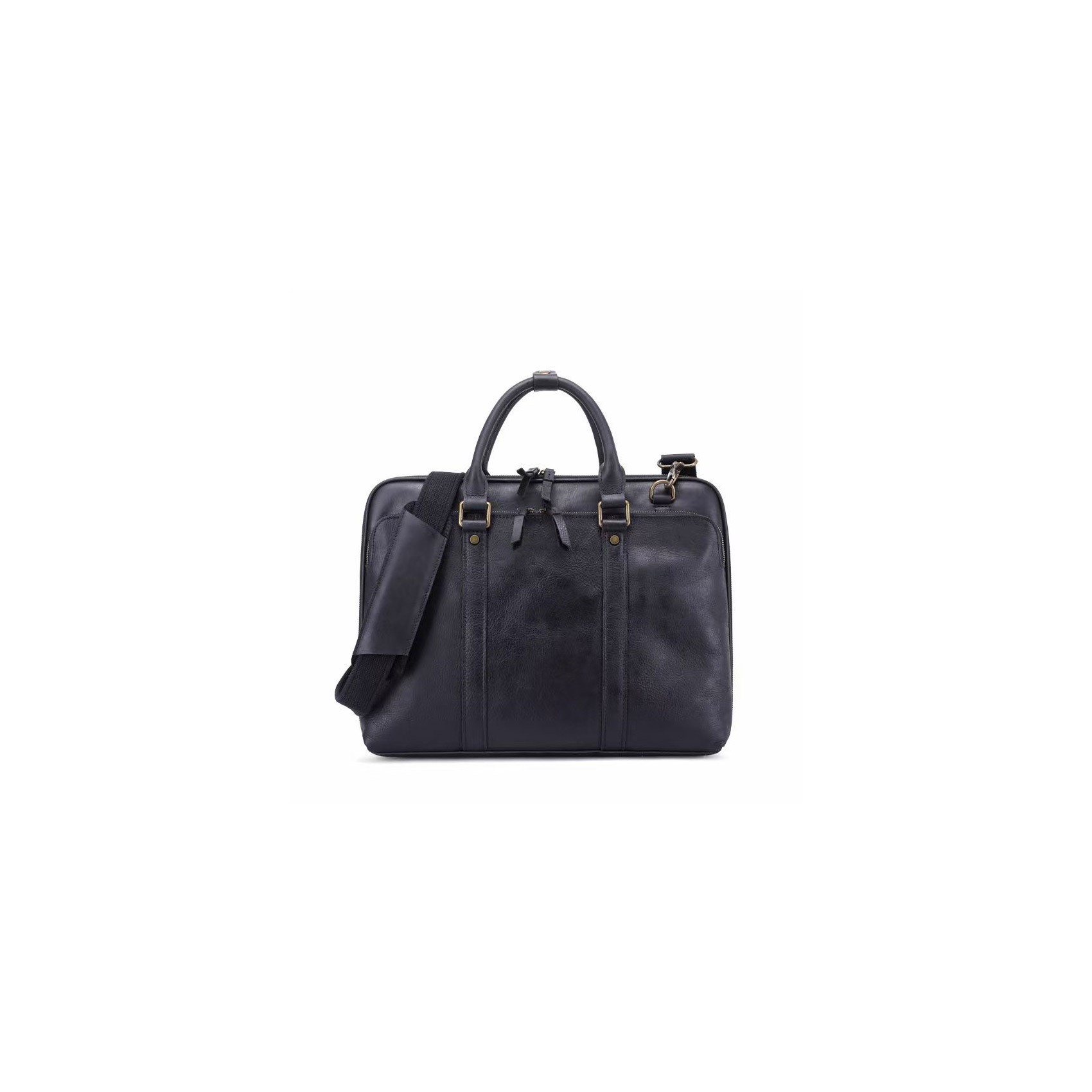 Мужская кожаная сумка для ноутбука Arthur черная