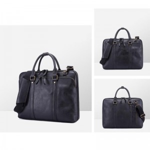 Мужская кожаная сумка для ноутбука Arthur черная