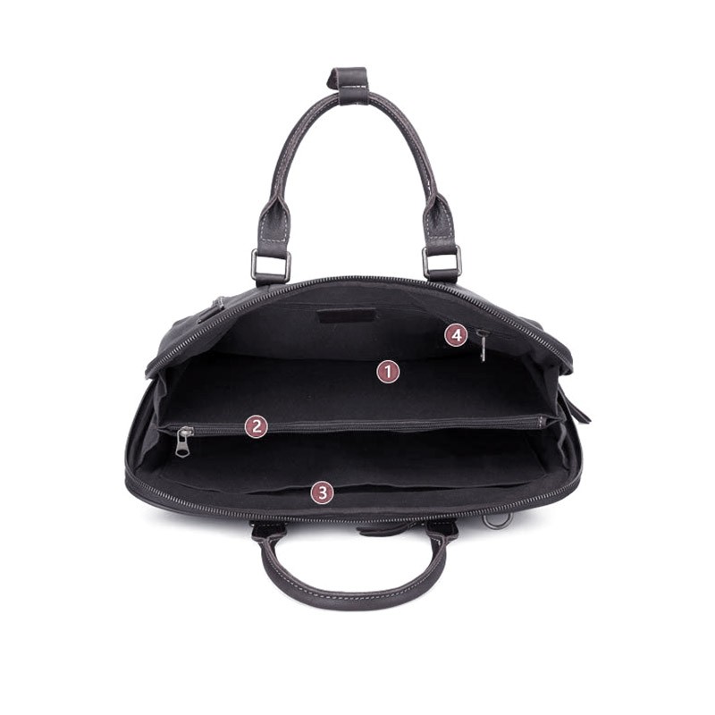 Мужская кожаная сумка для ноутбука Arthur черная - 2 фото