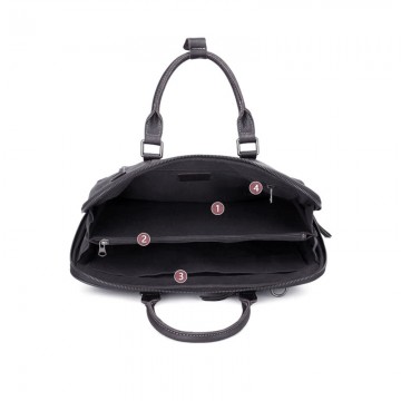 Чоловіча шкіряна сумка для ноутбука Arthur чорна фото