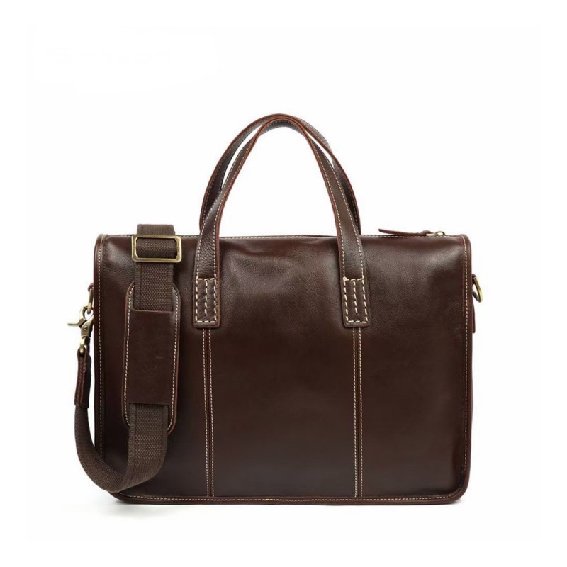 Мужская кожаная деловая сумка Chad темно-коричневая