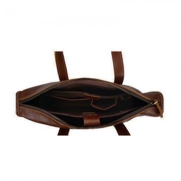 Чоловіча шкіряна ділова сумка Chad темно-коричнева фото