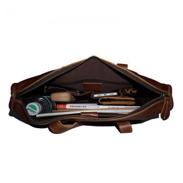 Чоловіча шкіряна ділова сумка Chad темно-коричнева фото