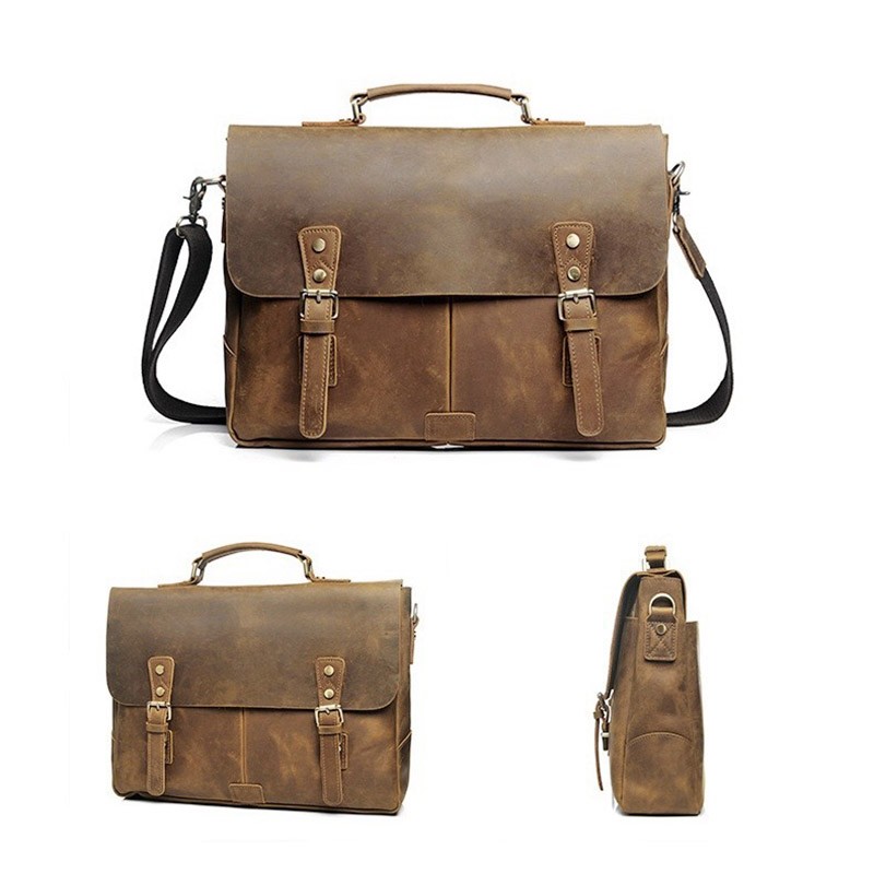 Чоловічий шкіряний портфель Bernard коричневий - 1 фото