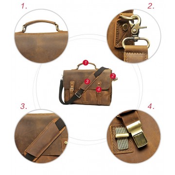 Чоловічий шкіряний портфель Bernard коричневий фото