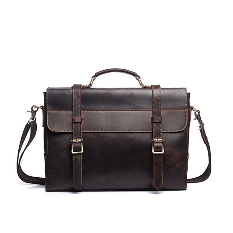 Чоловічий шкіряний портфель Benjamin темно-коричневий