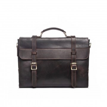 Мужской кожаный портфель Benjamin темно-коричневый фото