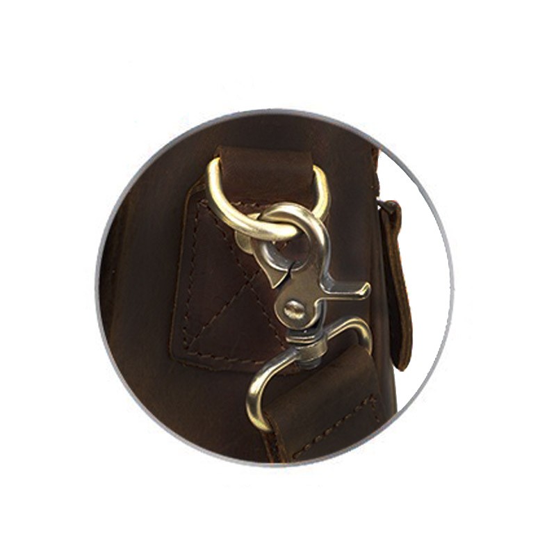 Чоловічий шкіряний портфель Benjamin темно-коричневий - 6 фото