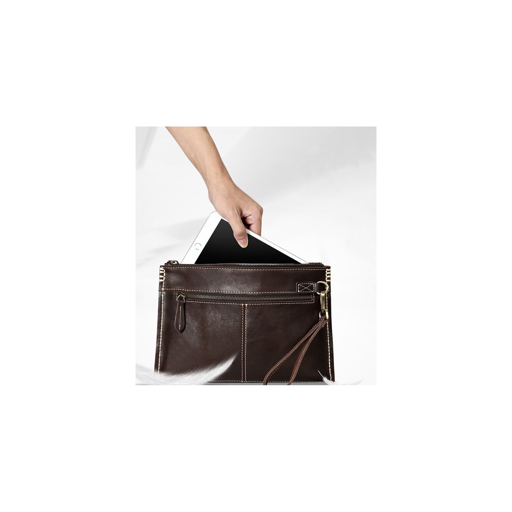 Шкіряний чохол сумка для планшета Daniel темно-коричневий