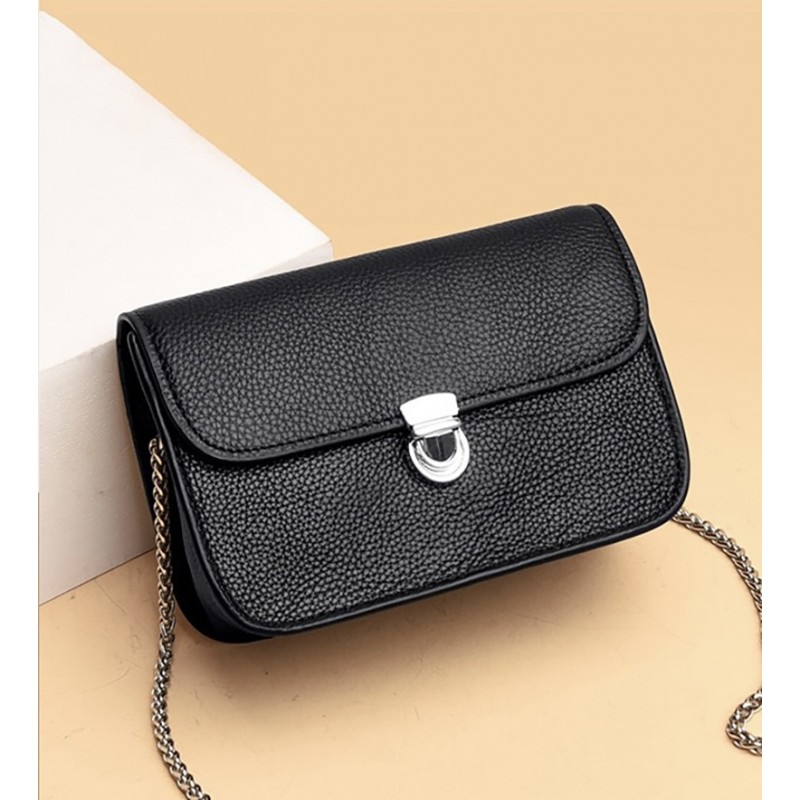 Женская кожаная сумка-клатч Erin черная - 5 фото