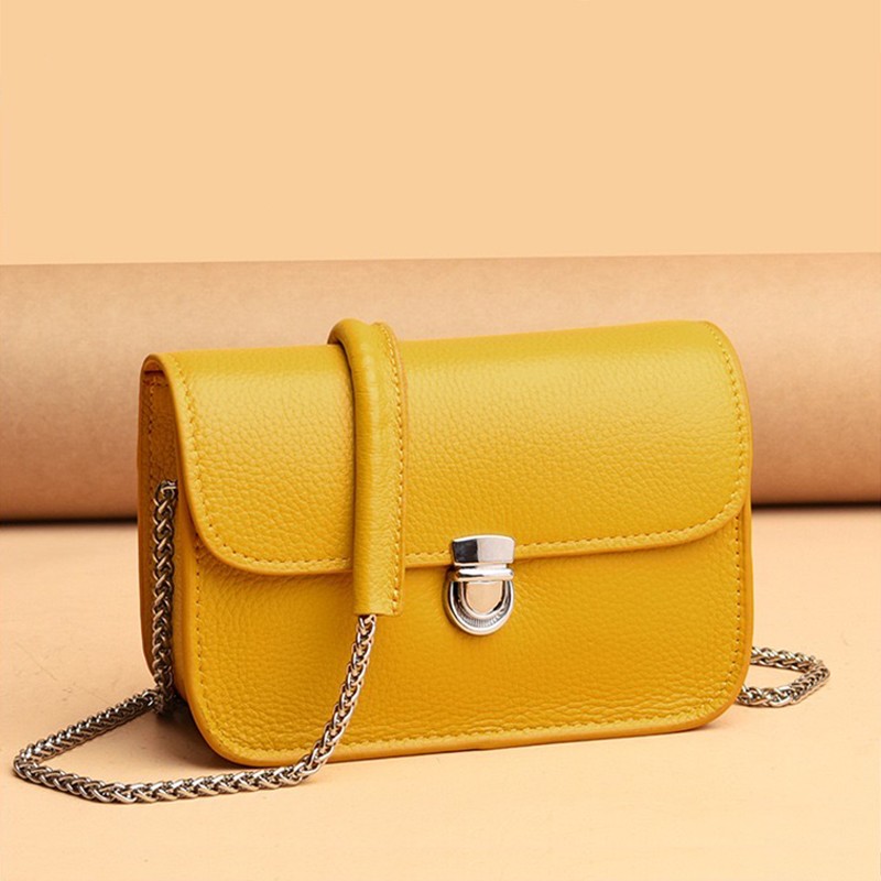 Жіноча шкіряна сумка-клатч Erin жовта - 1 фото