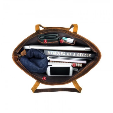 Жіноча шкіряна сумка Carrie коричнева фото