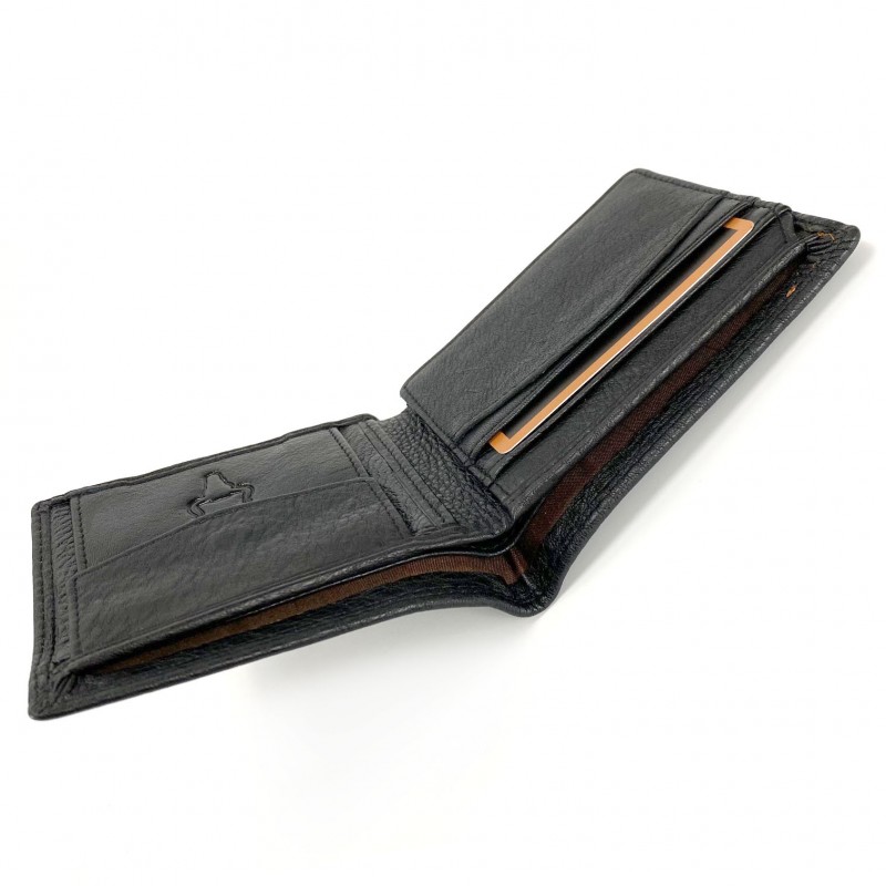 Чоловічий шкіряний гаманець Clan чорний - 1 фото