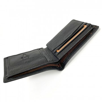 Чоловічий шкіряний гаманець Clan чорний фото