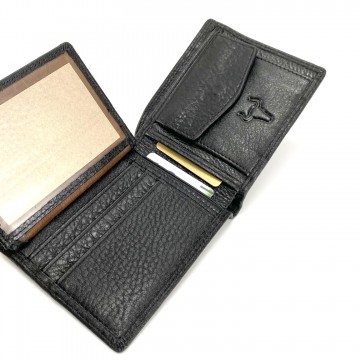 Чоловічий шкіряний гаманець Clan чорний фото