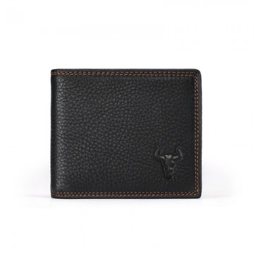 Мужской кожаный кошелек Clan черный фото