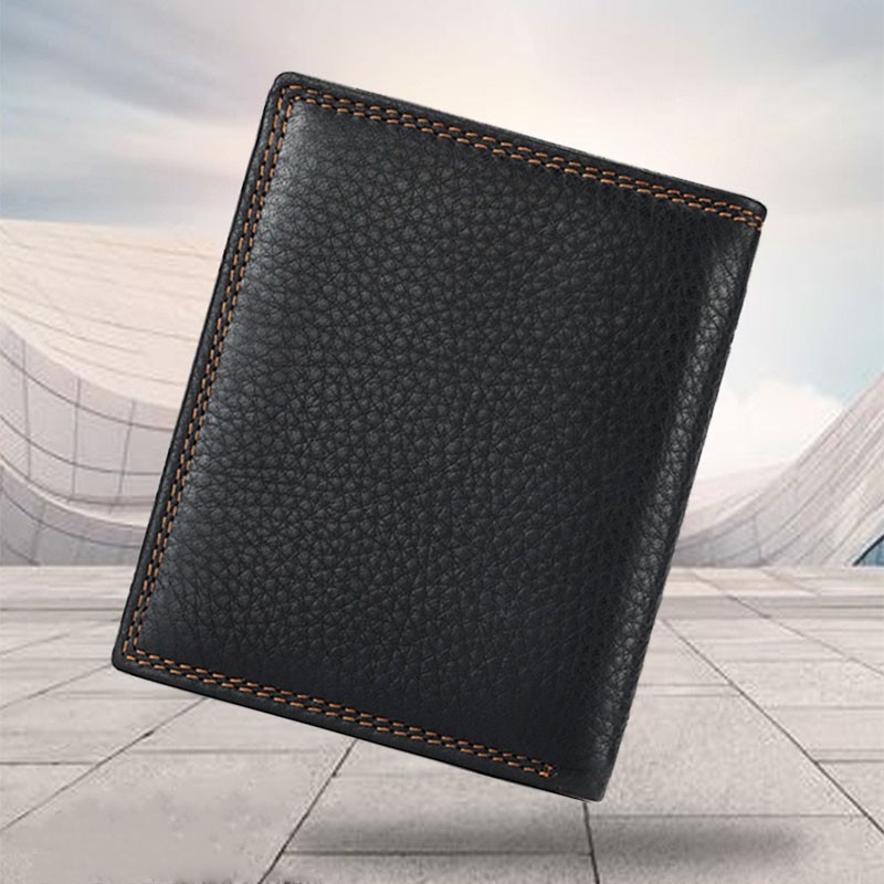 Мужской кожаный кошелек Bull черный - 3 фото