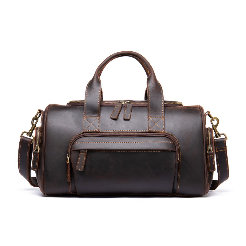 Чоловіча шкіряна дорожня сумка Clifford темно-коричнева