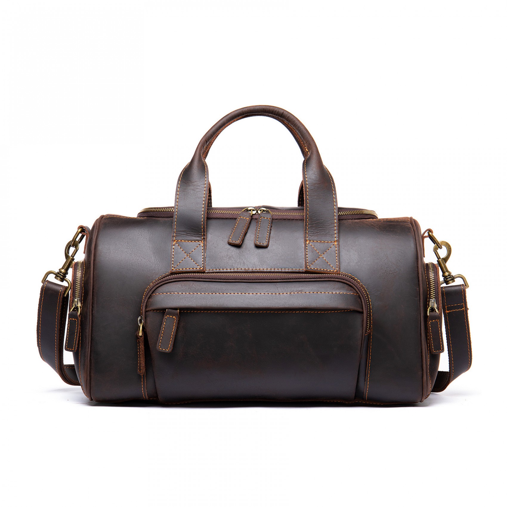 Чоловіча шкіряна дорожня сумка Clifford темно-коричнева