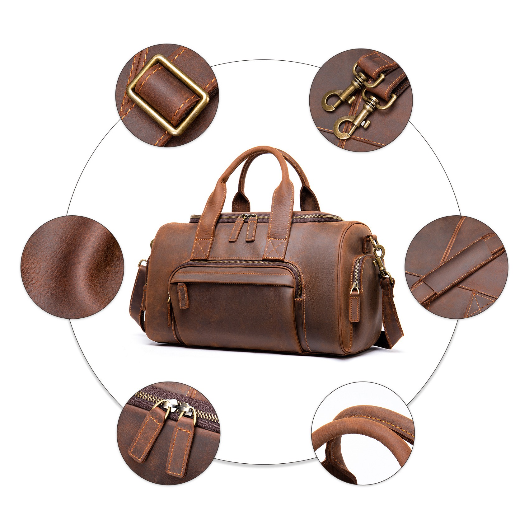 Чоловіча шкіряна дорожня сумка Clifford коричнева