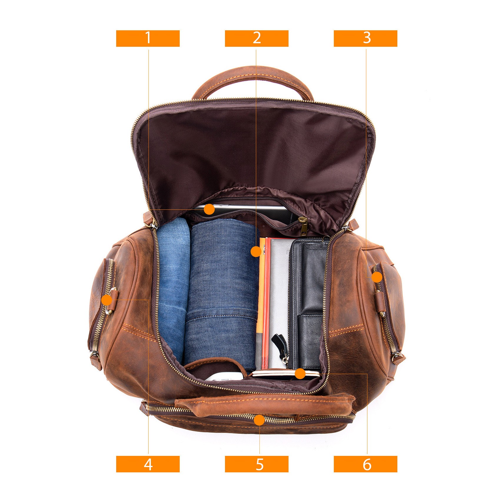 Чоловіча шкіряна дорожня сумка Clifford коричнева