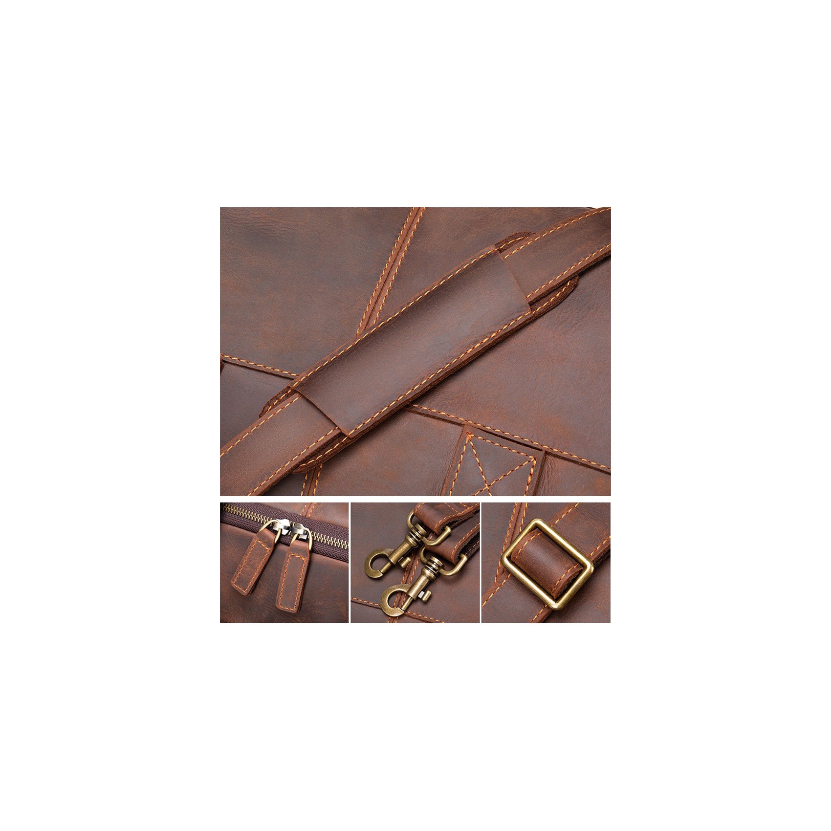 Мужская кожаная дорожная сумка Clifford коричневая