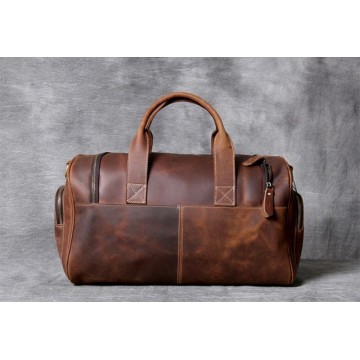 Мужская кожаная дорожная сумка Clifford коричневая фото