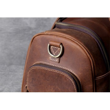 Мужская кожаная дорожная сумка Clifford коричневая фото