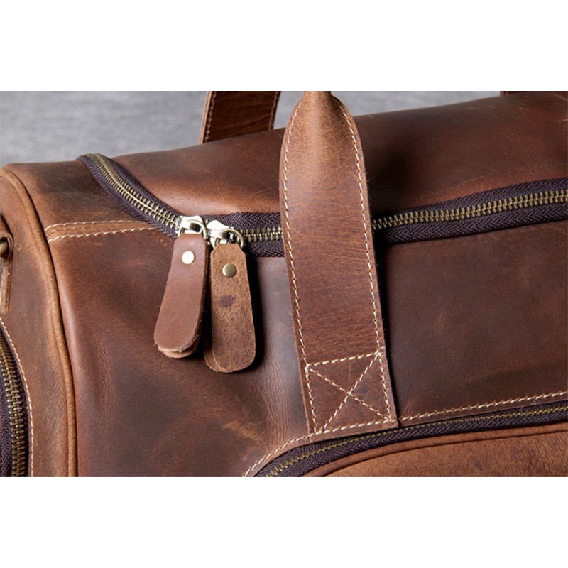 Чоловіча шкіряна дорожня сумка Clifford коричнева - 19 фото