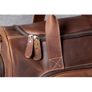 Мужская кожаная дорожная сумка Clifford коричневая фото