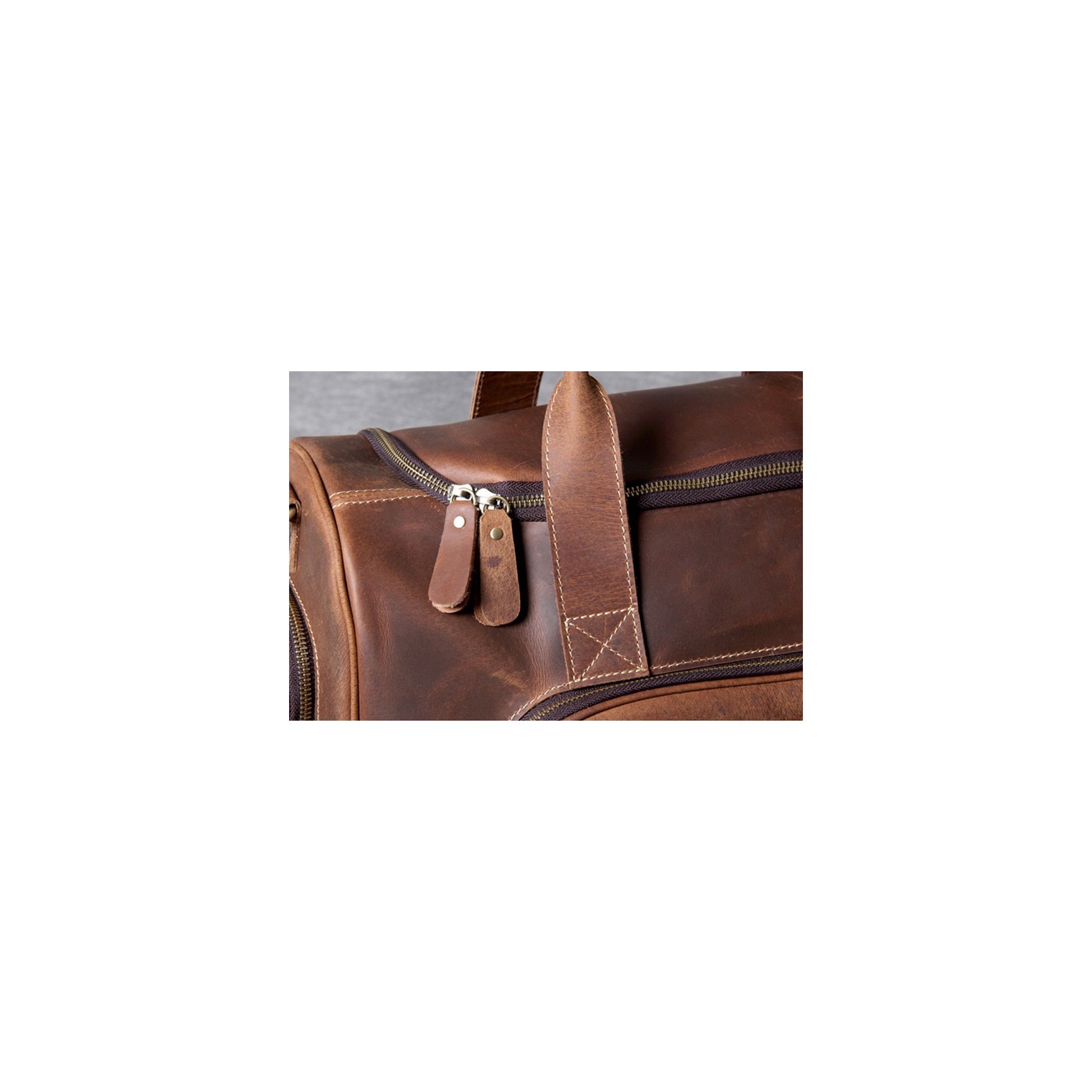 Мужская кожаная дорожная сумка Clifford коричневая