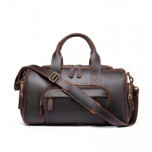 Мужская кожаная дорожная сумка Clifford темно-коричневая