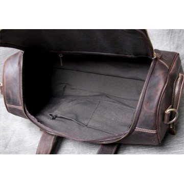 Чоловіча шкіряна дорожня сумка Clifford темно-коричнева фото