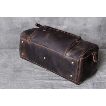 Мужская кожаная дорожная сумка Clifford темно-коричневая фото