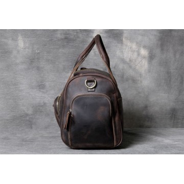 Чоловіча шкіряна дорожня сумка Clifford темно-коричнева фото