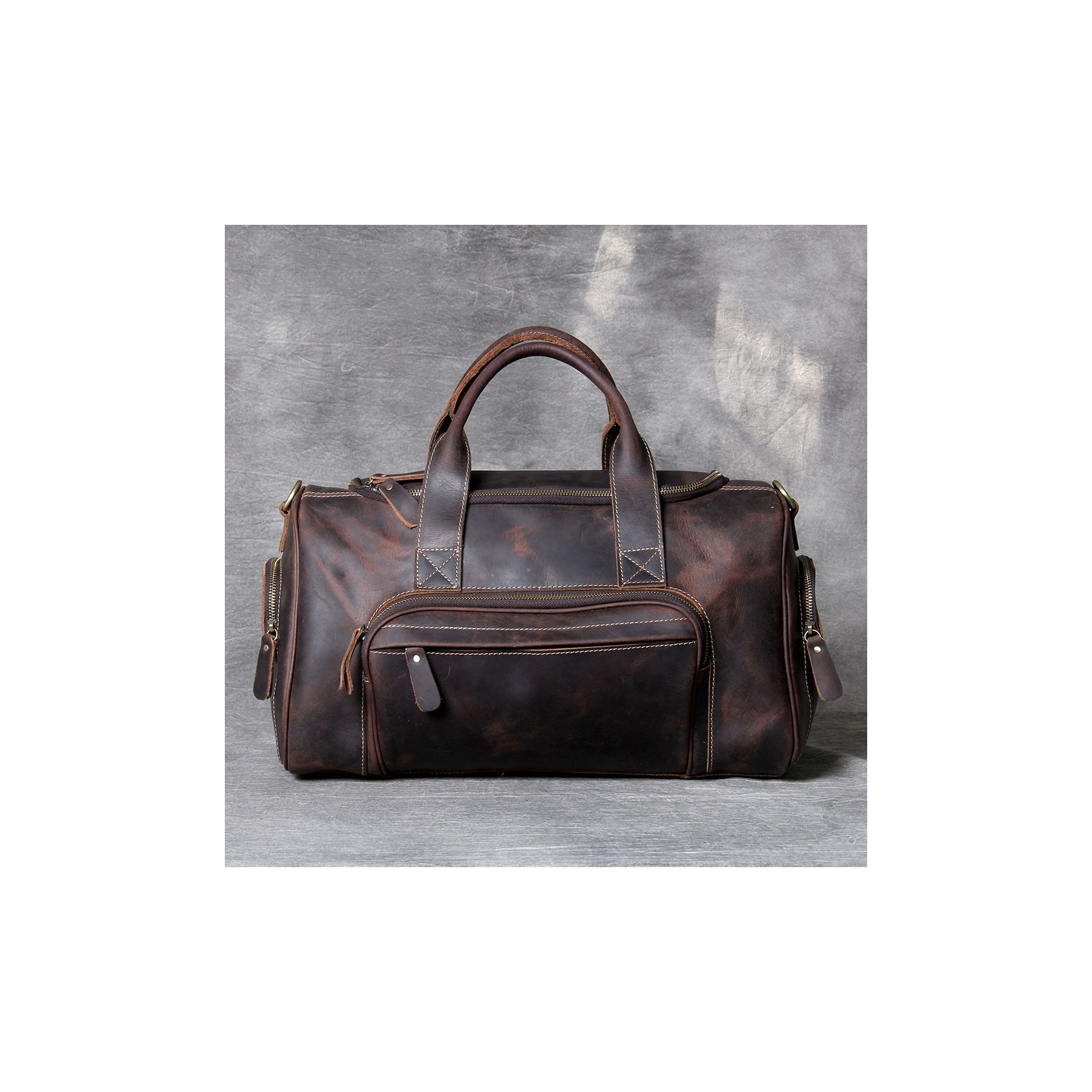 Чоловіча шкіряна дорожня сумка Clifford темно-коричнева
