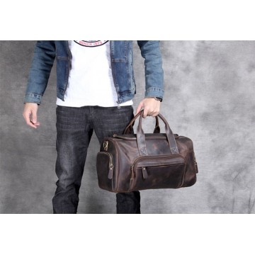 Мужская кожаная дорожная сумка Clifford темно-коричневая фото