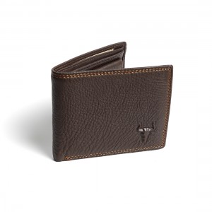 Чоловічий шкіряний гаманець Clan темно-коричневий