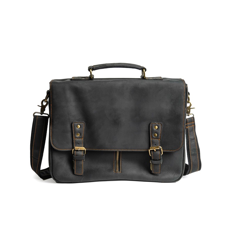 Мужской кожаный портфель Jonathan черный торф