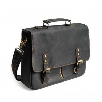 Мужской кожаный портфель Jonathan черный торф фото