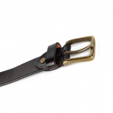 Мужской кожаный ремень Bolton темно-коричневый фото