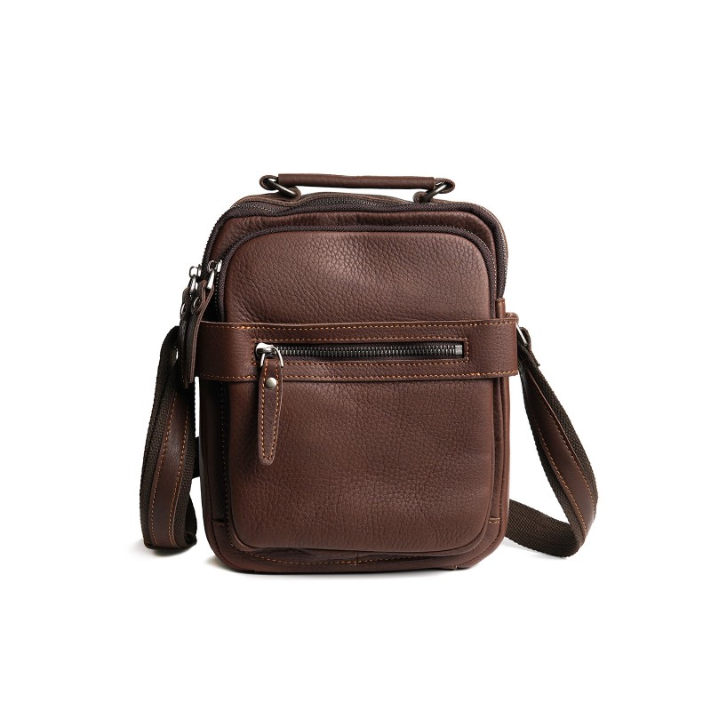 Мужская кожаная сумка барсетка Edmund через плечо коричневая фото