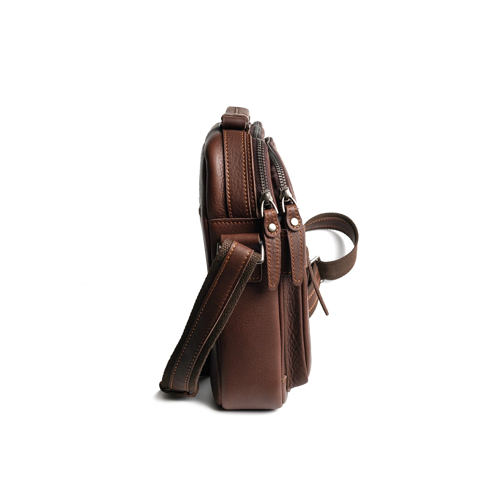 Мужская кожаная сумка барсетка Edmund через плечо коричневая