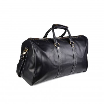 Чоловіча шкіряна дорожня сумка Oswald чорна фото