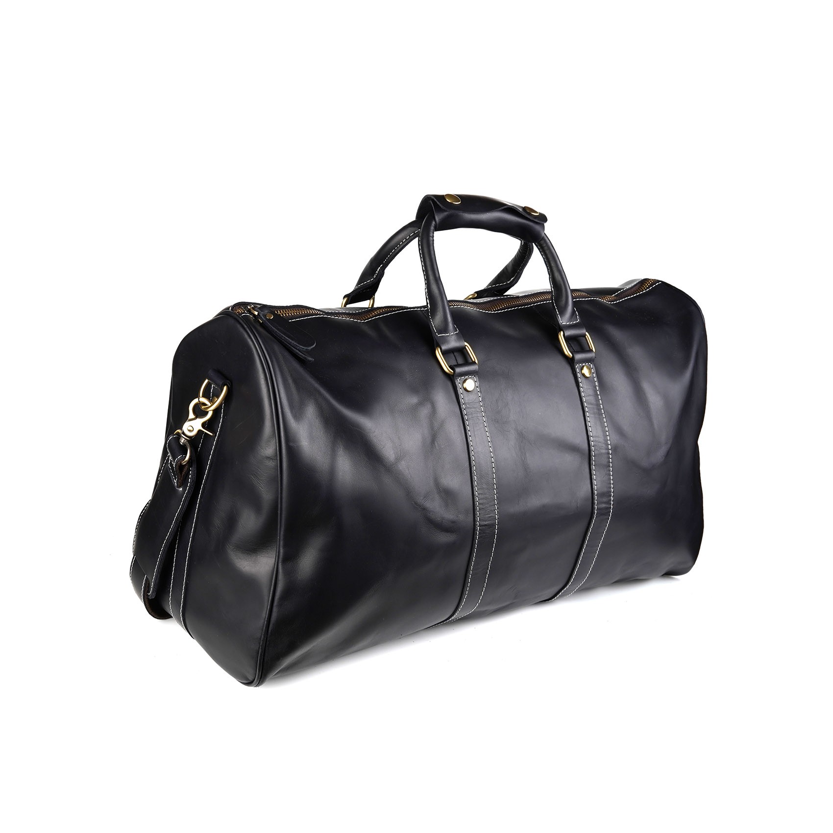 Чоловіча шкіряна дорожня сумка Oswald чорна