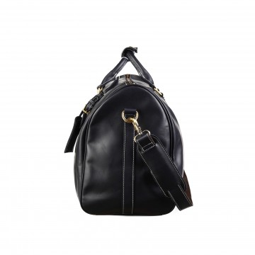 Чоловіча шкіряна дорожня сумка Oswald чорна фото