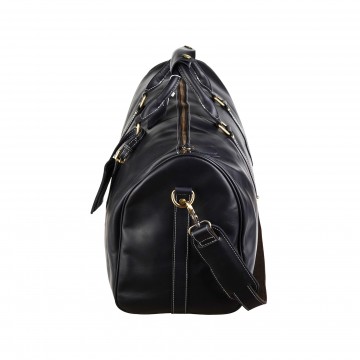 Мужская кожаная дорожная сумка Oswald черная фото